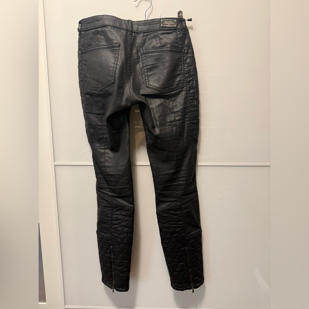 Zara Black Faux Leather Quilted Pants - Picture 4 of 6